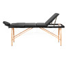 WOODEN FOLDING MASSAGE TABLE COMFORT ACTIVFIZJO LUX 3-SECTIONS 190X70 BLACK