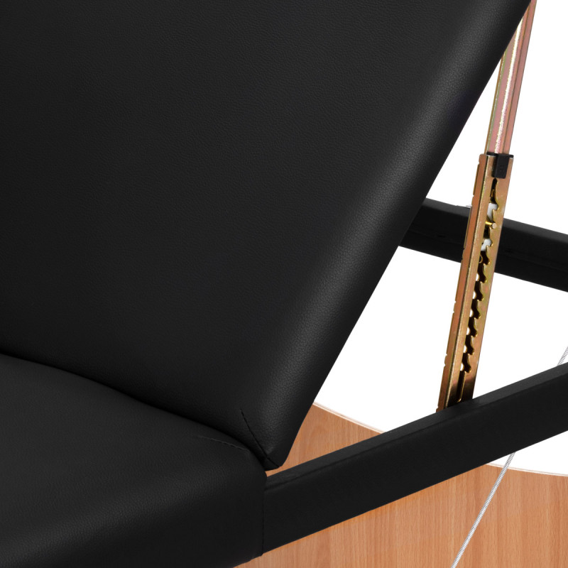 WOODEN FOLDING MASSAGE TABLE COMFORT ACTIVFIZJO LUX 3-SECTIONS 190X70 BLACK