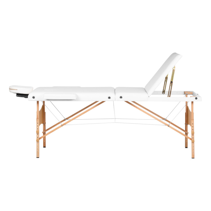 WOODEN FOLDING TABLE FOR MASSAGE COMFORT ACTIVFIZJO LUX 3 SECTIONS 190X70 WHITE