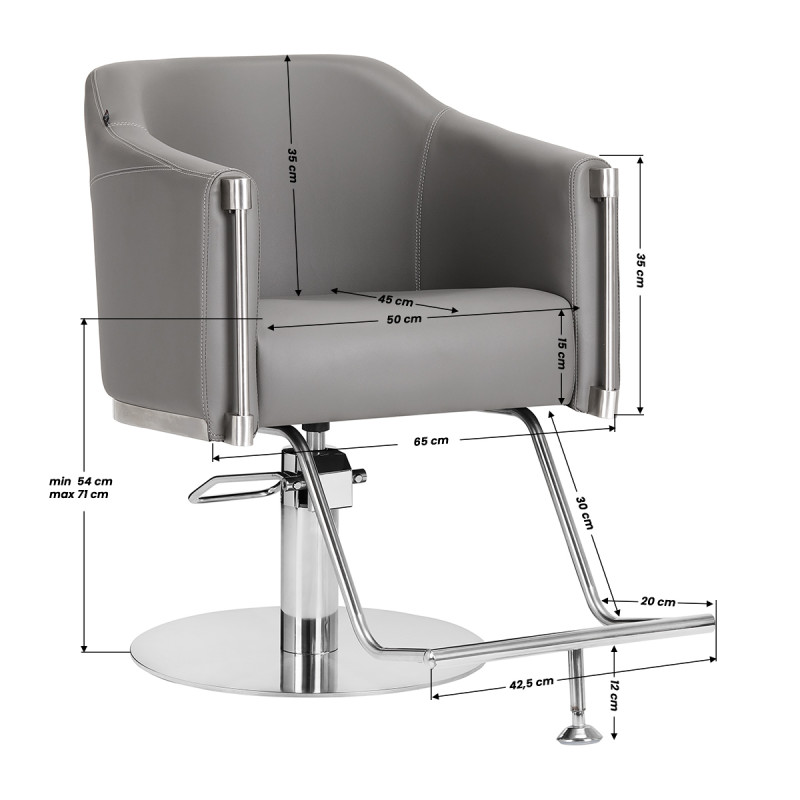 Gabbiano hairdressing chair Burgos grey