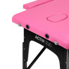 Folding massage table wooden Activ Fizjo comfort 2 segment pink black wood