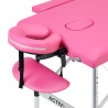 Folding massage table aluminum Activ Fizjo comfort 2 segment pink