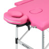 Folding massage table aluminum Activ Fizjo comfort 2 segment pink