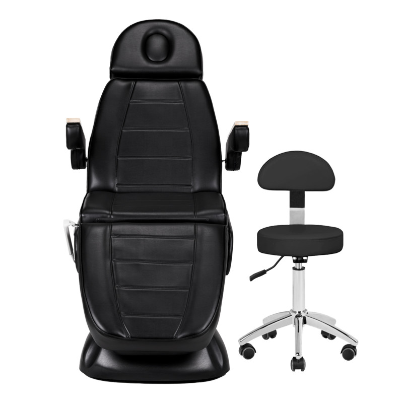Electric cosmetic chair SILLON Lux 273b + stool 304 black