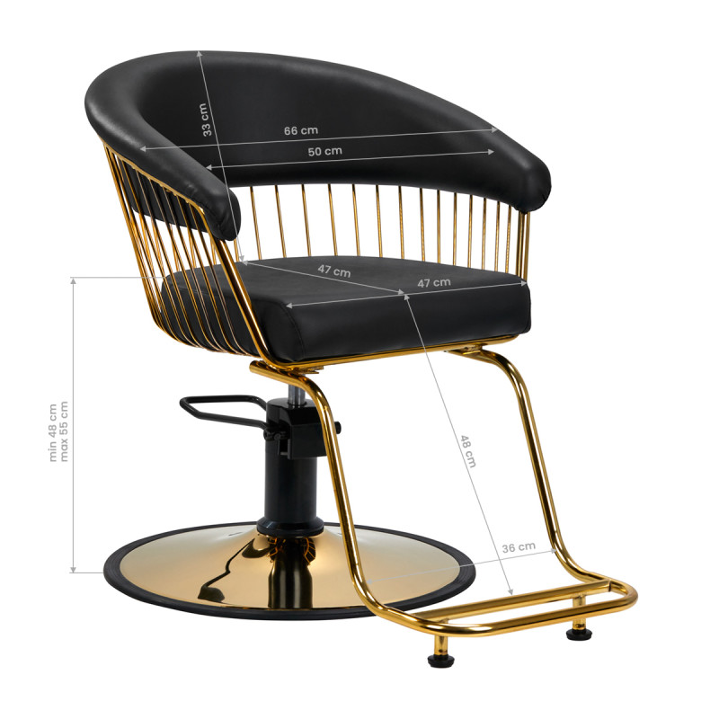 Gabbiano hairdressing chair Lille gold black