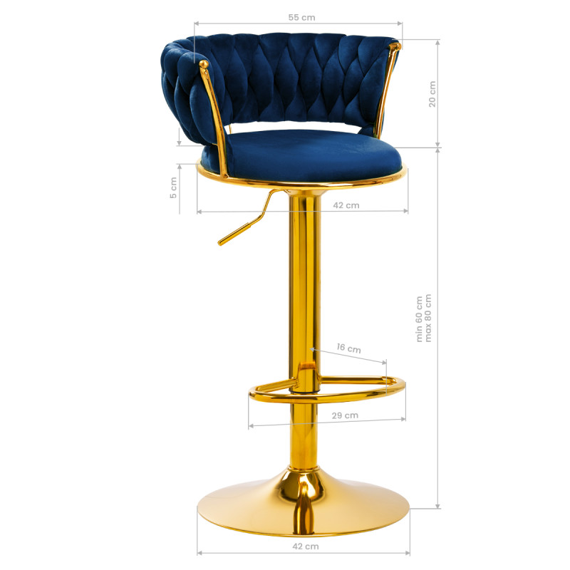 4Rico Bar Hocker QS-B313a navy velvet
