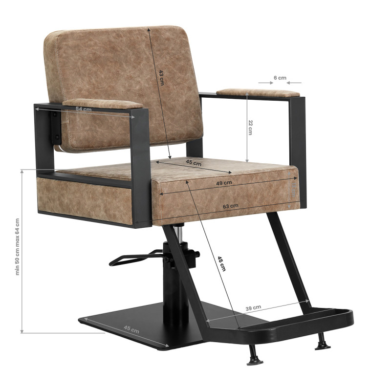 Hairdressing chair Gabbiano Modena old Brown