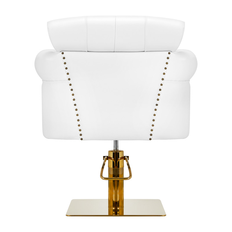 Gabbiano hairdressing chair Berlin white and gold