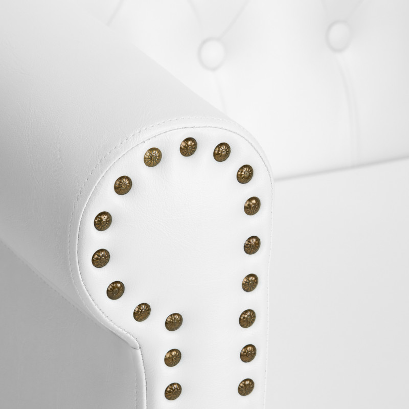 Gabbiano hairdressing chair Berlin white and gold