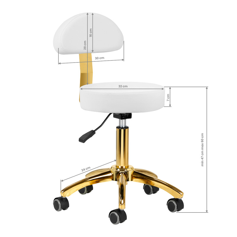 Cosmetic stool AM-304G white
