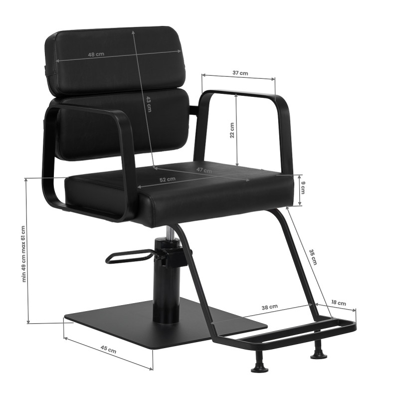 Gabbiano Porto-BM hairdressing chair black