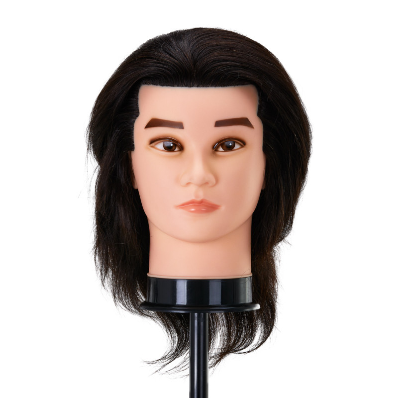 Gabbiano WZ3 hairdressing training head, natural hair, color 1, length 8"
