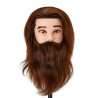 Gabbiano WZ4 training head with beard, natural hair, color 4, length 8"+6"