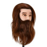 Gabbiano WZ4 training head with beard, natural hair, color 4, length 8"+6"