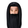 Gabbiano WZ4 training head with beard, synthetic hair, color 1, length 8"+6"