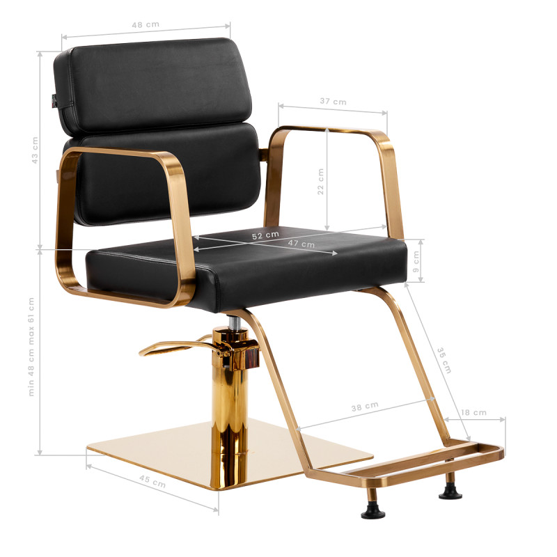 Gabbiano Porto-GM hairdressing chair black