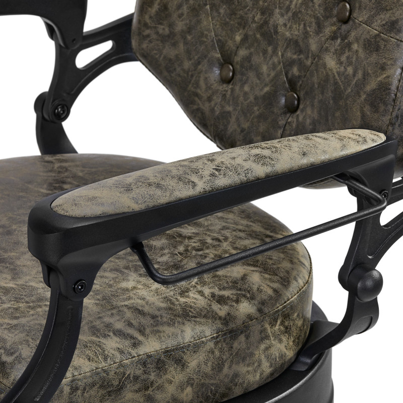Barber chair President Old Leather Green