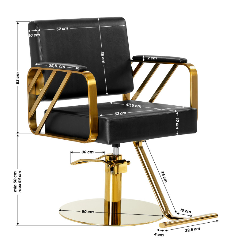 Gabbiano hairdressing chair Genua gold black
