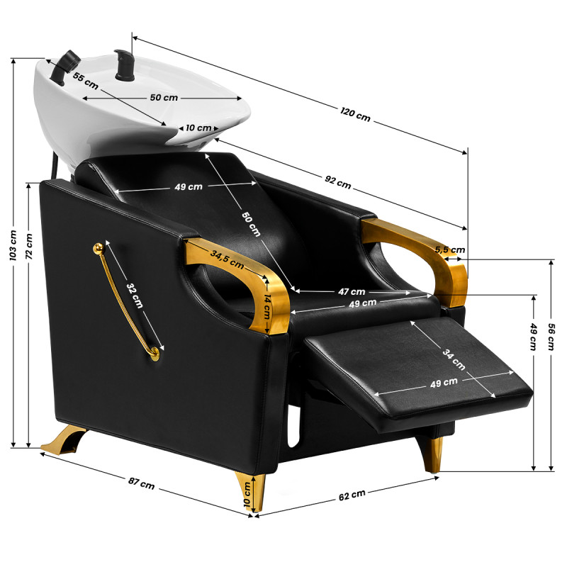 Hairdressing wash unit C019G black