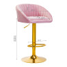 4Rico Bar Hocker QS-B16G pink velvet