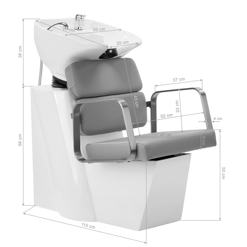Gabbiano Porto hair wash unit grey