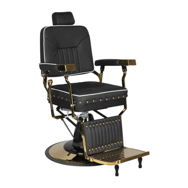 Gabbiano black filippo gold barber armchair