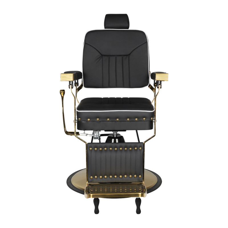 Gabbiano black filippo gold barber armchair