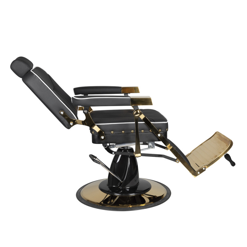 Gabbiano black filippo gold barber armchair
