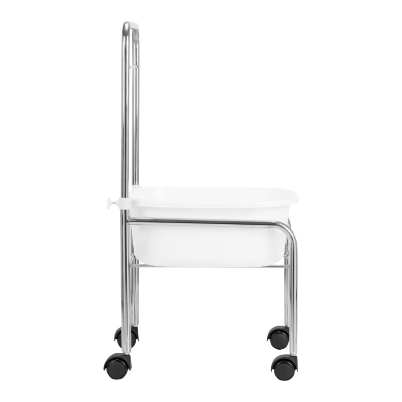 Pedicure tray on wheels, chrome