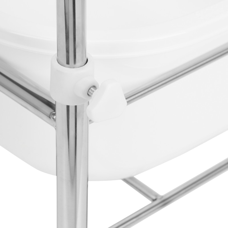 Pedicure tray on wheels, chrome