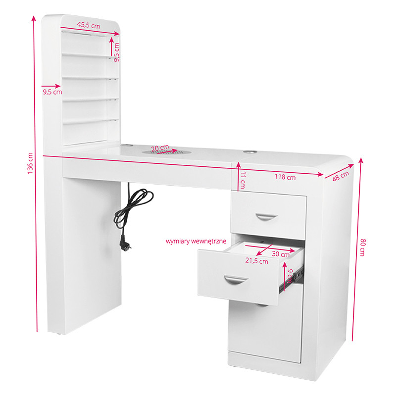 Cosmetic desk 310 white right