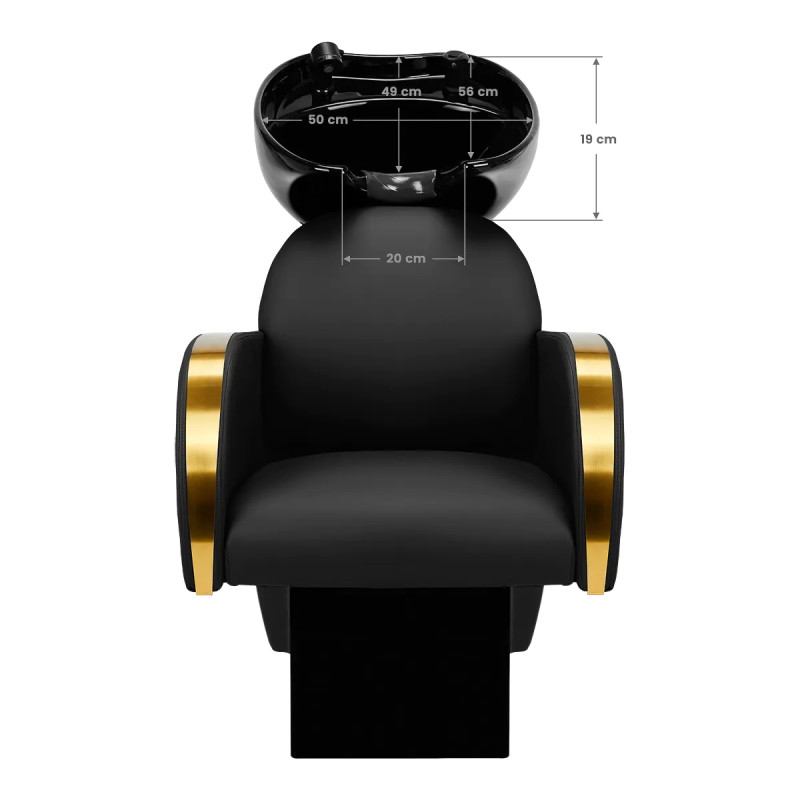 Gabbiano hairdressing wash unit Malaga gold and black