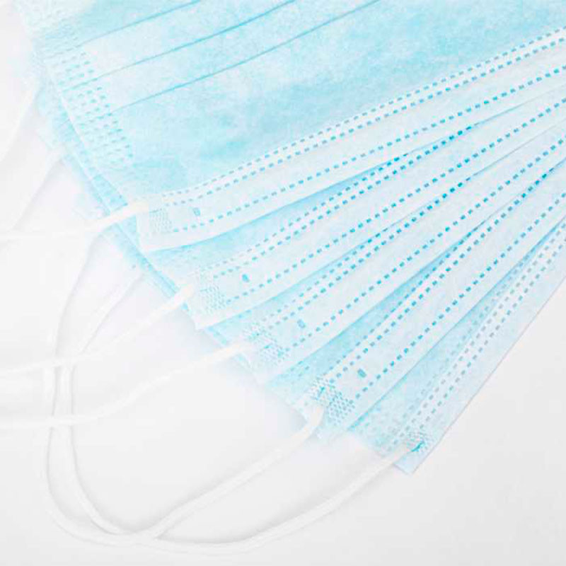 Disposable three-layer masks, blue - 50 pcs