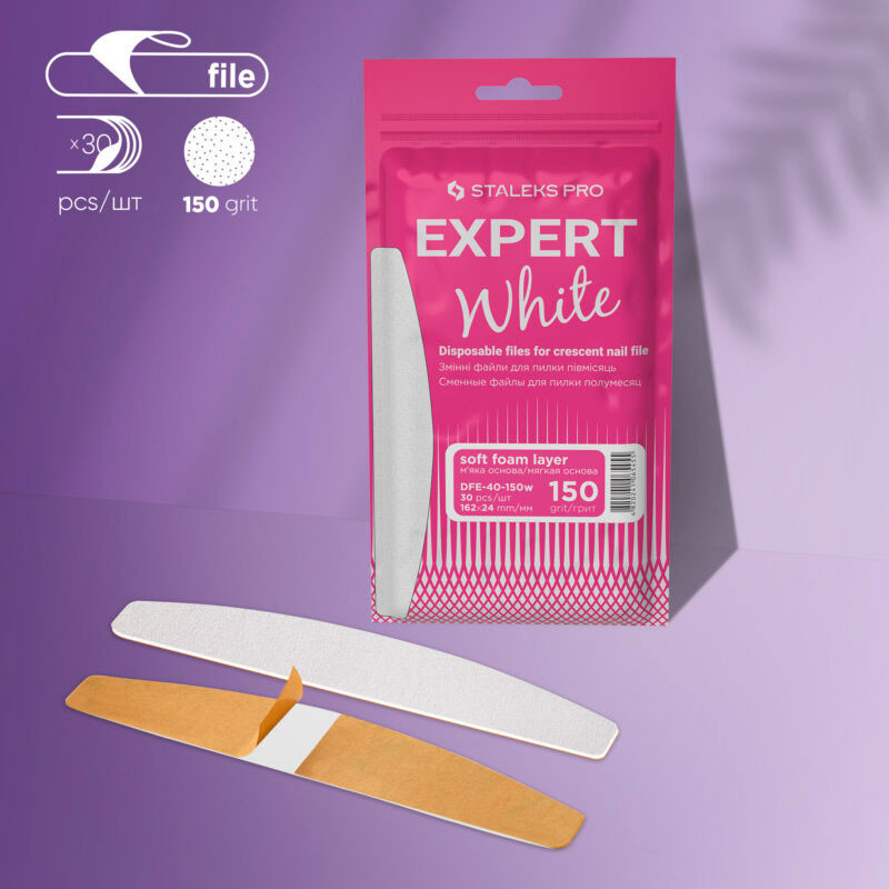 Ühekordne poolkuu küüneviili kleebis (pehme alus) Staleks Pro Expert 40, 150 grit (30 tk)