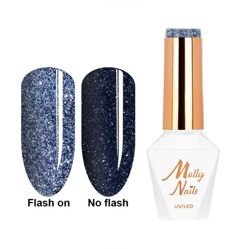 MollyLac Flashing Lights Metal Rain 8 ml Nr 618