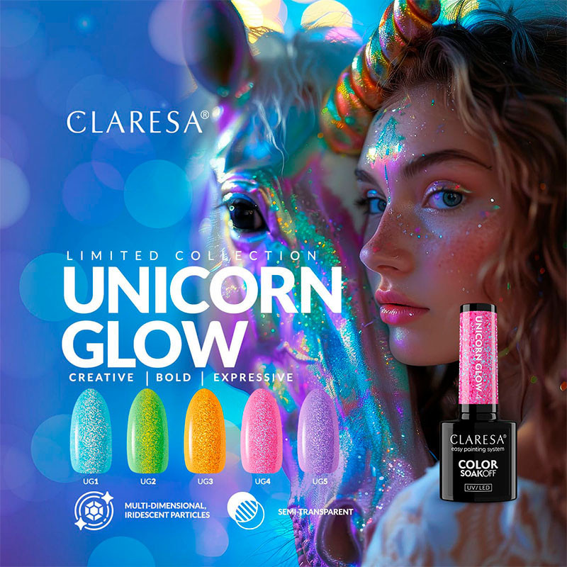 Color Gel Polish - Claresa - Unicorn Glow № 4, 5 ml