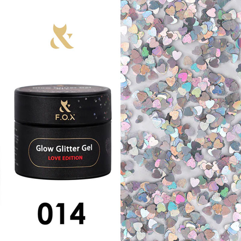 Gel paint - Glow Glitter - Gel Love Edition F.O.X 014 - 5 ml