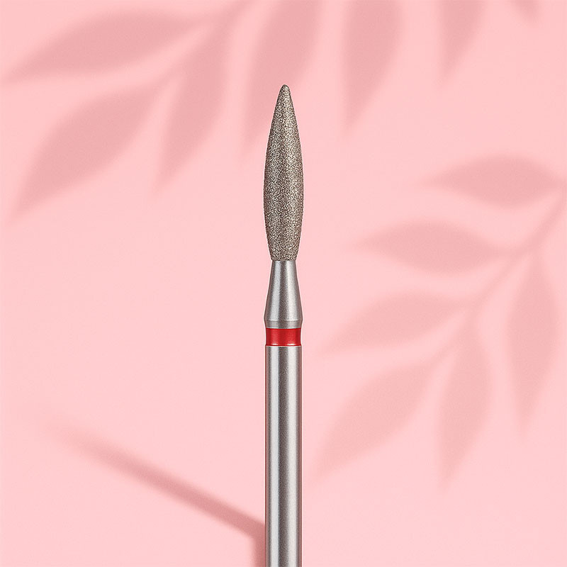 Diamond drill bits for manicure "Flame" - Orange Beauty Tools - Red - 2.0*9.0 mm