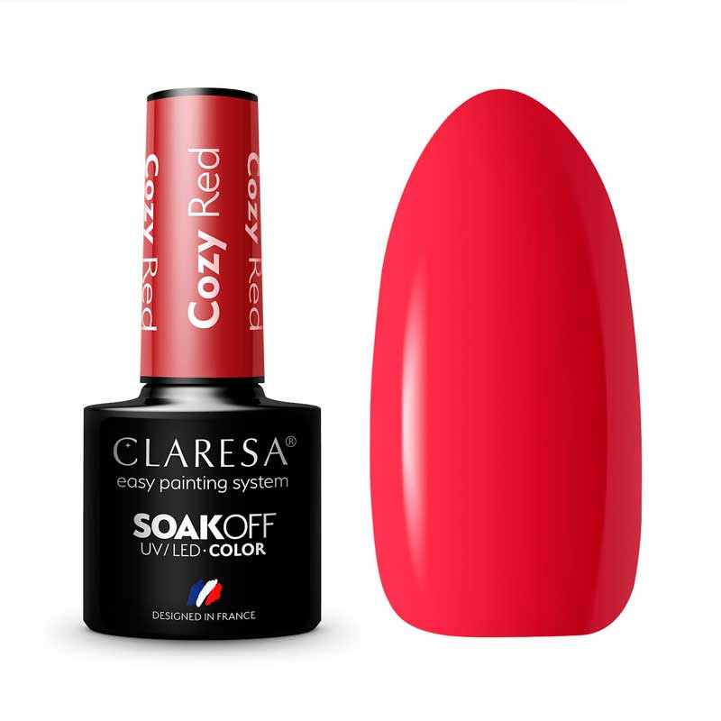 Smalto gel colorato - Claresa Cozy Red, 5 ml