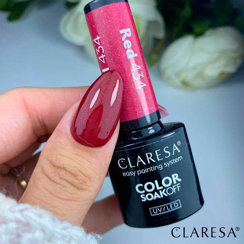 Smalto gel colorato - Claresa RED № 434, 5 ml