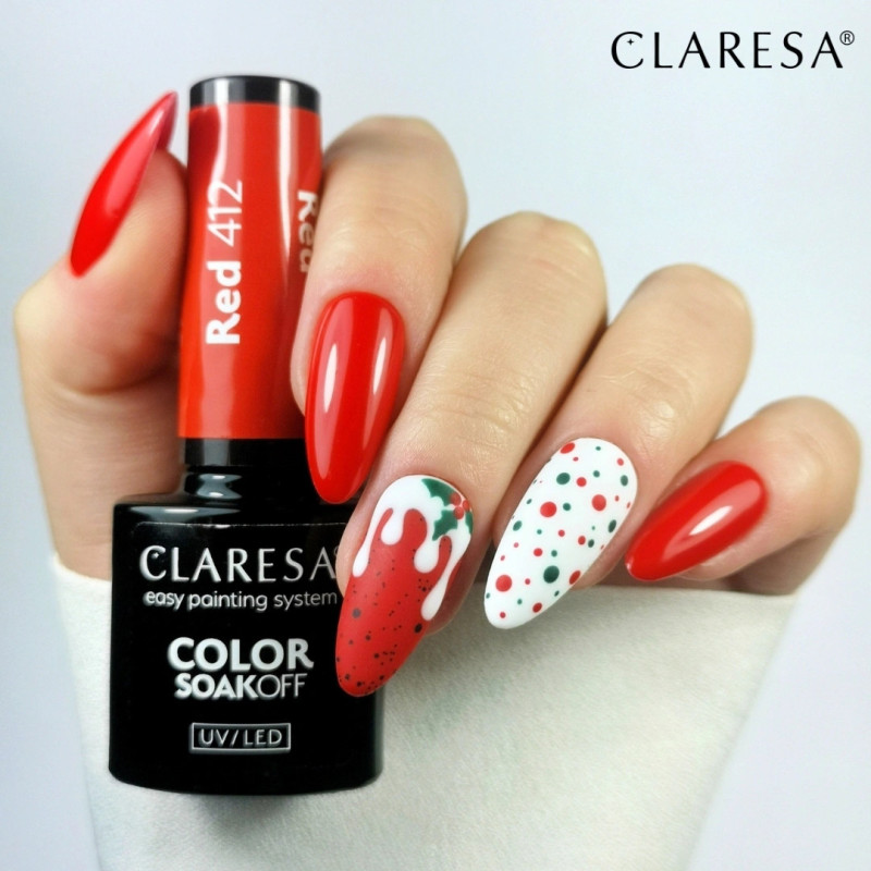 Color gel polish - Claresa RED № 412, 5 ml
