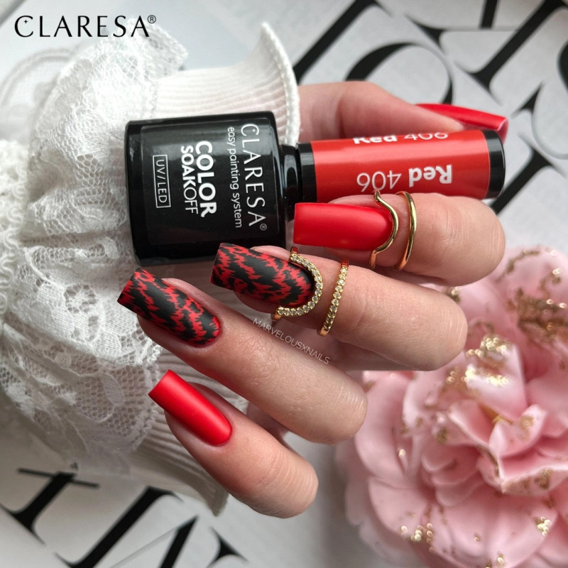 Smalto gel colorato - Claresa RED № 406, 5 ml