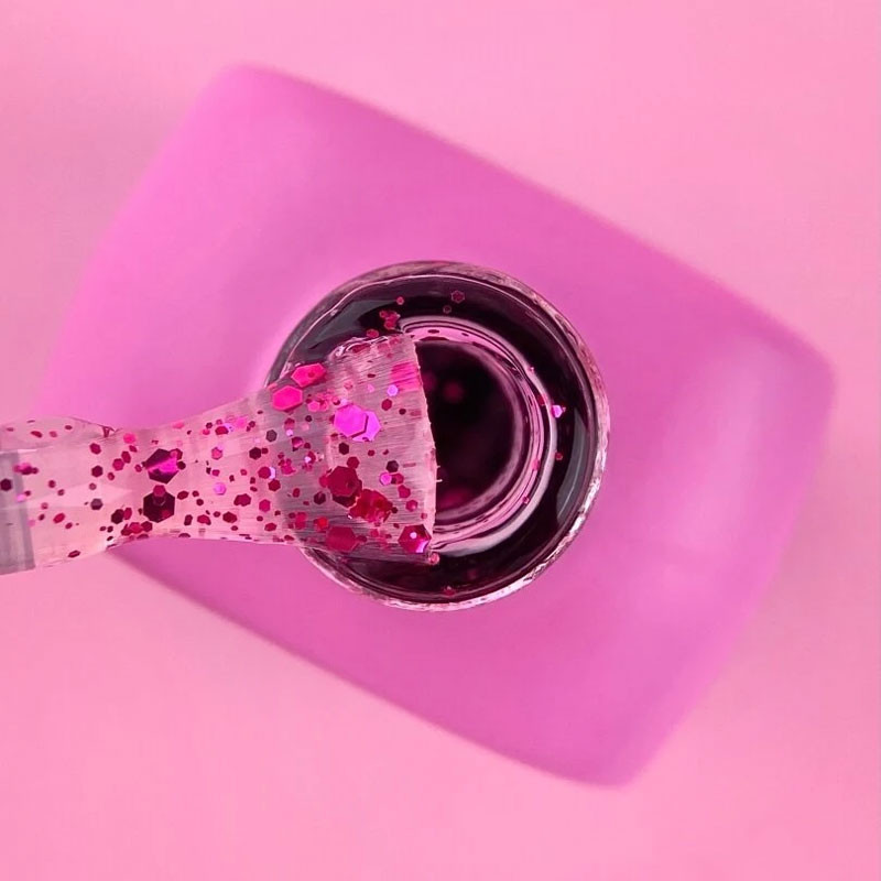 Top coat para esmalte en gel – Lunamoon Top Pink – sin capa pegajosa – 13 ml