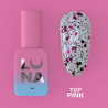 Top coat para esmalte en gel – Lunamoon Top Pink – sin capa pegajosa – 13 ml