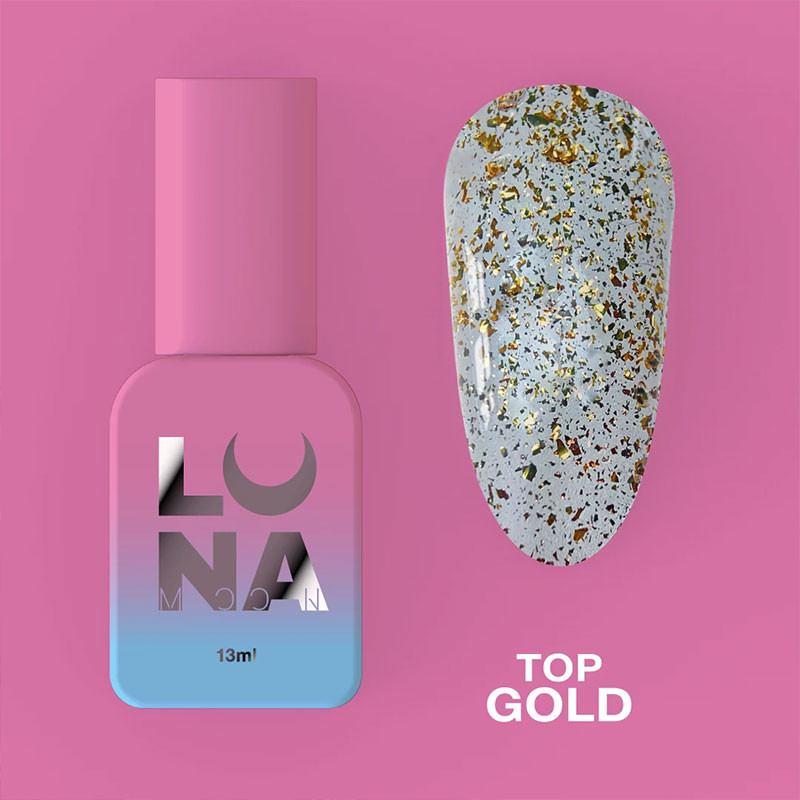 Top coat para esmalte en gel – Lunamoon Top Gold – 13 ml