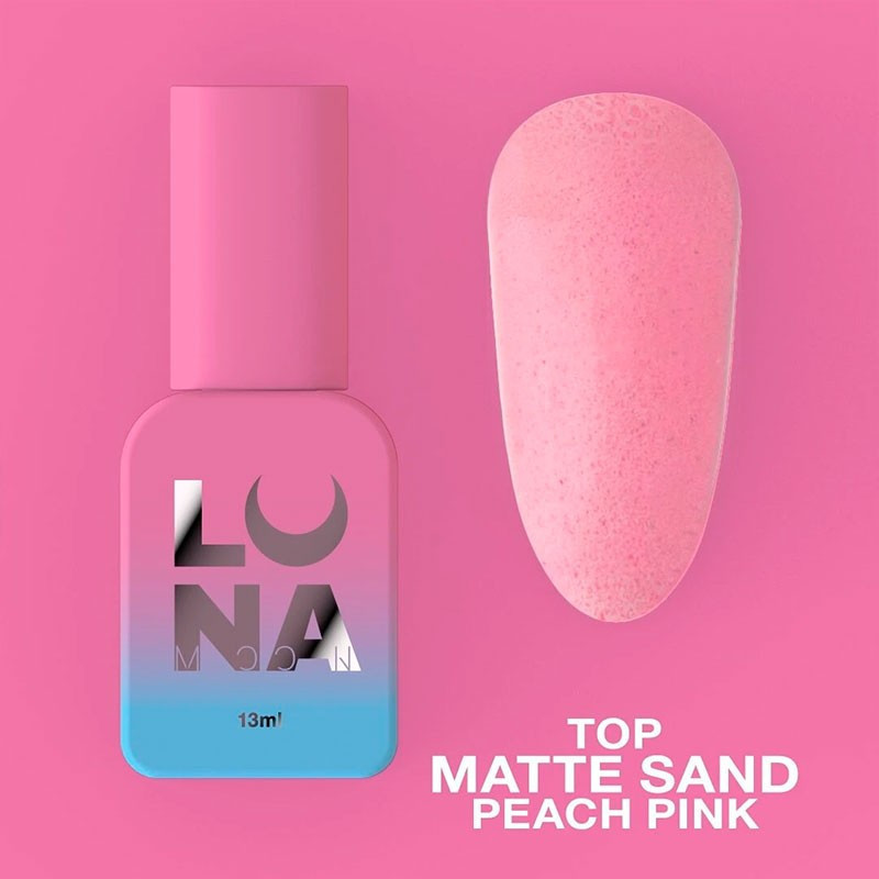 Top coat mate sin capa pegajosa – Lunamoon Top Matte Sand Peach Pink – 13 ml