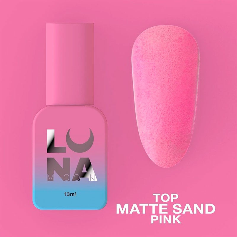 Top coat mate sin capa pegajosa – Lunamoon Top Matte Sand Pink – 13 ml