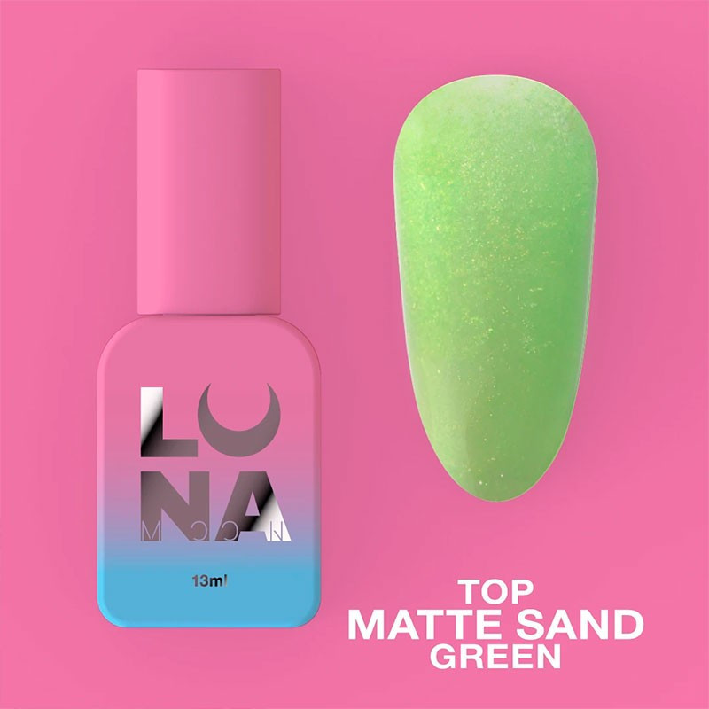 Top coat mate sin capa pegajosa – Lunamoon Top Matte Sand Green – 13 ml