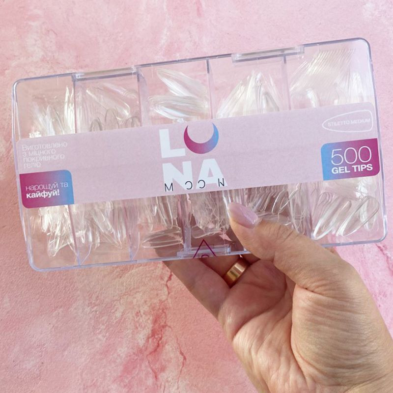 Tips de gel para uñas – LunaMoon Stiletto Medium – 500 uds