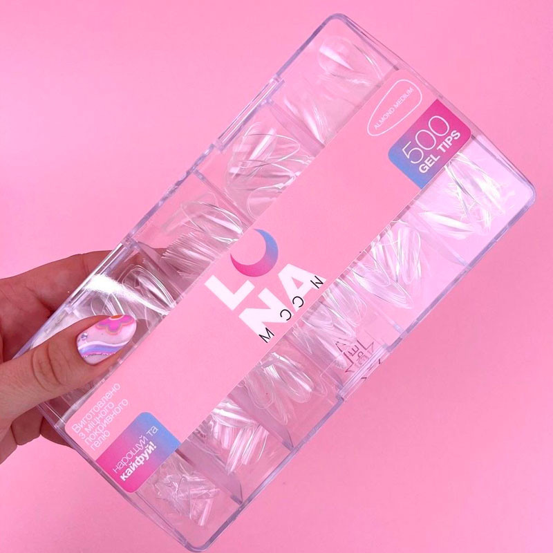 Tips de gel para uñas – LunaMoon Almond Medium – 500 uds